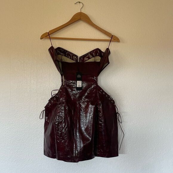 Cherry red faux leather dress - Picture 7 of 8